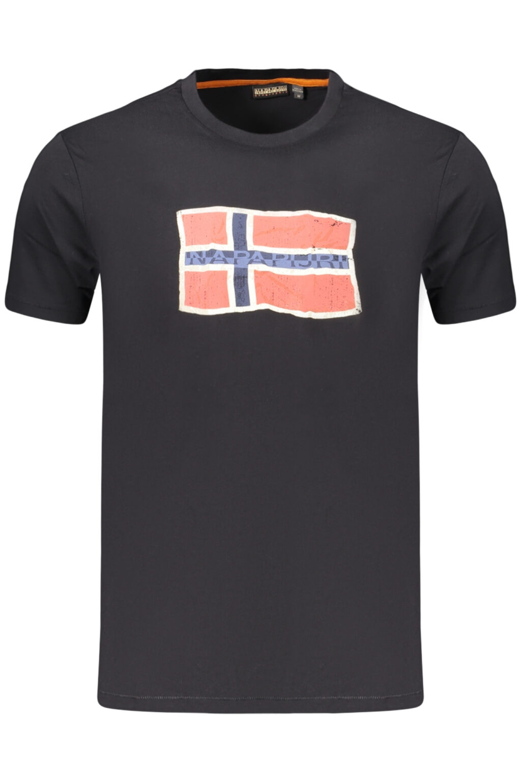 napapijrit-shirtmanichecorteuomonero_1 NAPAPIJRI juodi vyriški marškinėliai trumpomis rankovėmis