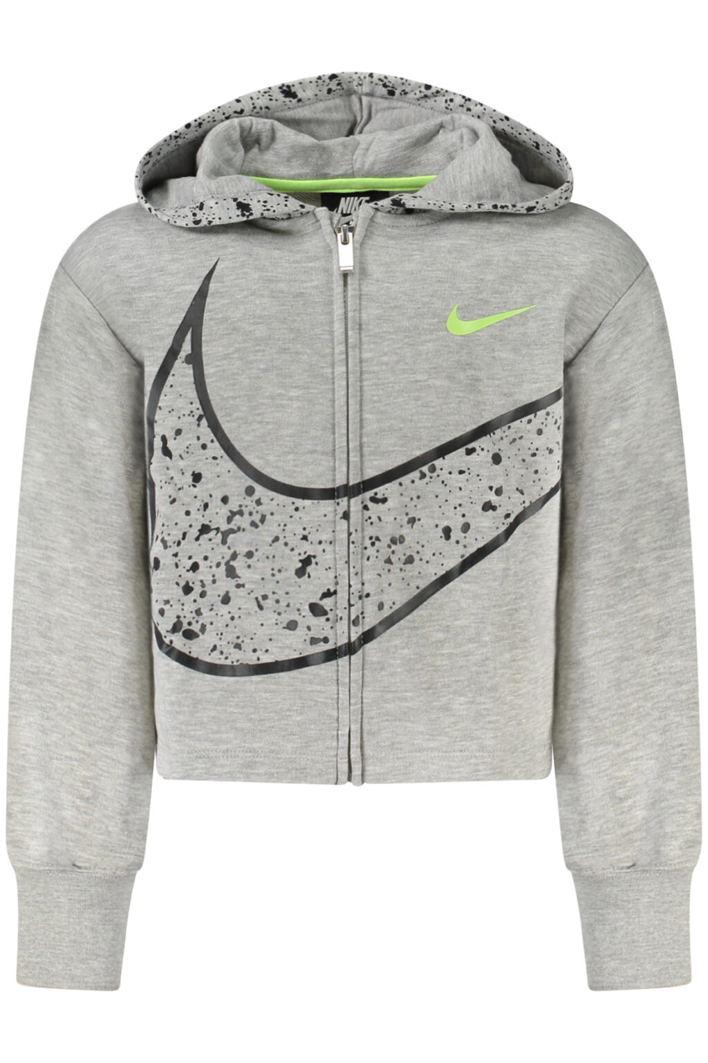 nikefelpaconzipbambinagrigio_1 NIKE Mergaičių Džemperis su gobtuvu