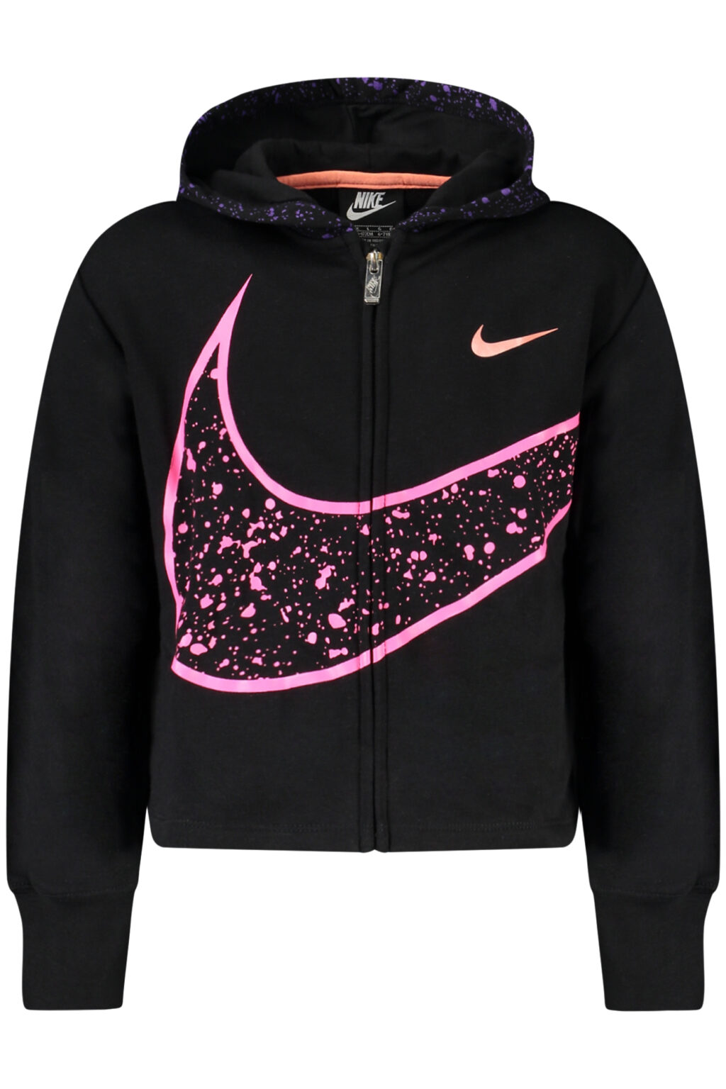 nikefelpaconzipbambinanero_1 NIKE Mergaičių Džemperis su gobtuvu