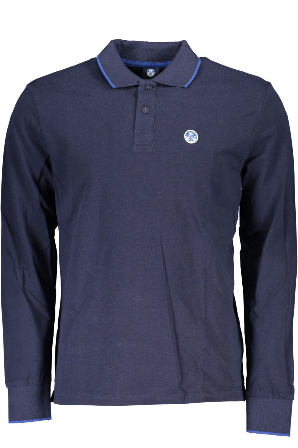 NORTH SAILS mėlyni vyriški polo marškinėliai ilgomis rankovėmis