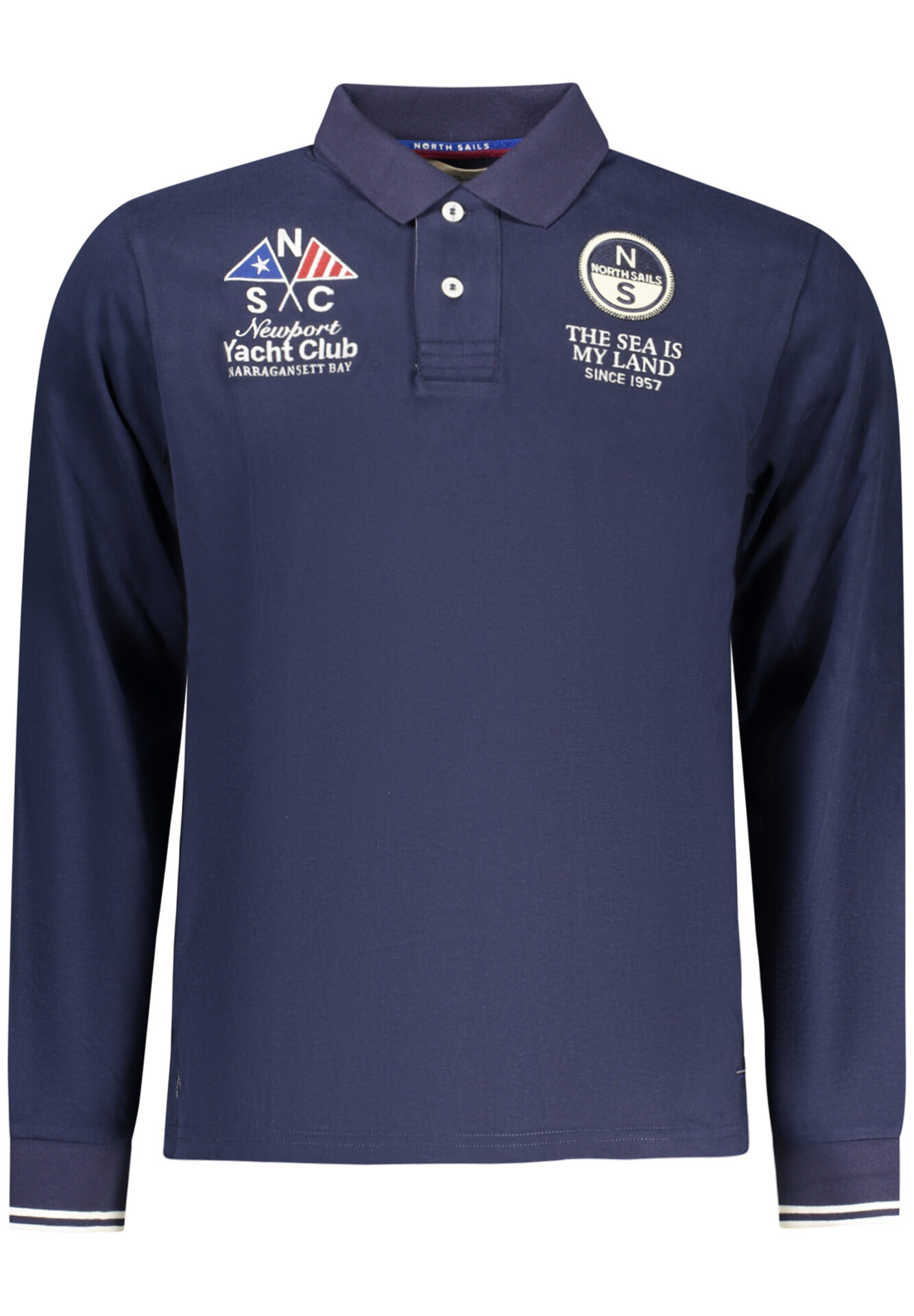 NORTH SAILS MEN'S LONG-SLEEVED POLO SHIRT, BLUE