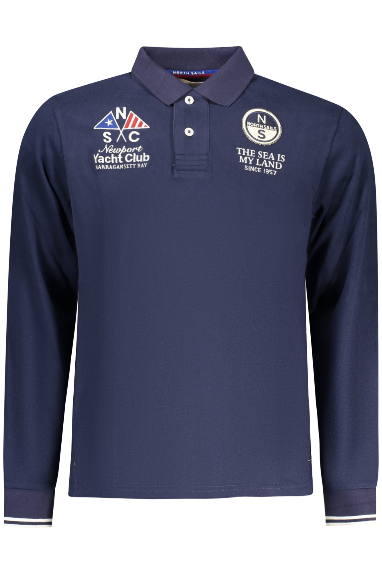 NORTH SAILS MEN'S LONG-SLEEVED POLO SHIRT, BLUE NORTH SAILS MEN'S LONG-SLEEVED POLO SHIRT, BLUE