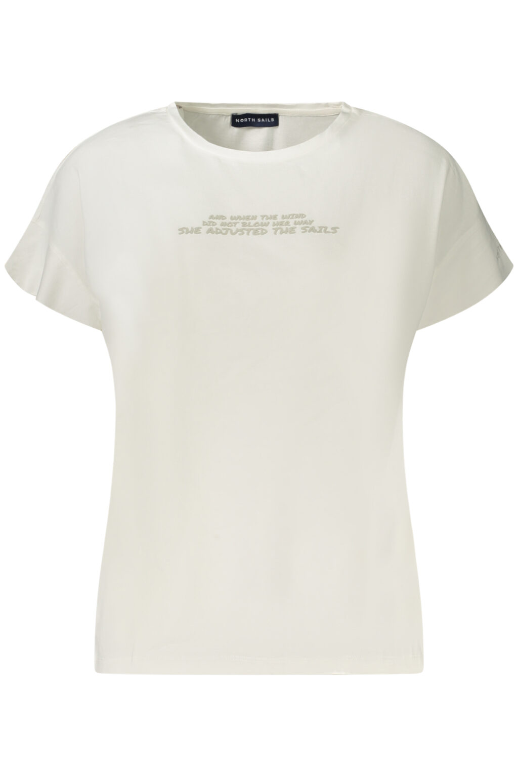 northsailst-shirtmanichecortedonnabianco_1 NORTH SAILS balti moteriški marškinėliai trumpomis rankovėmis