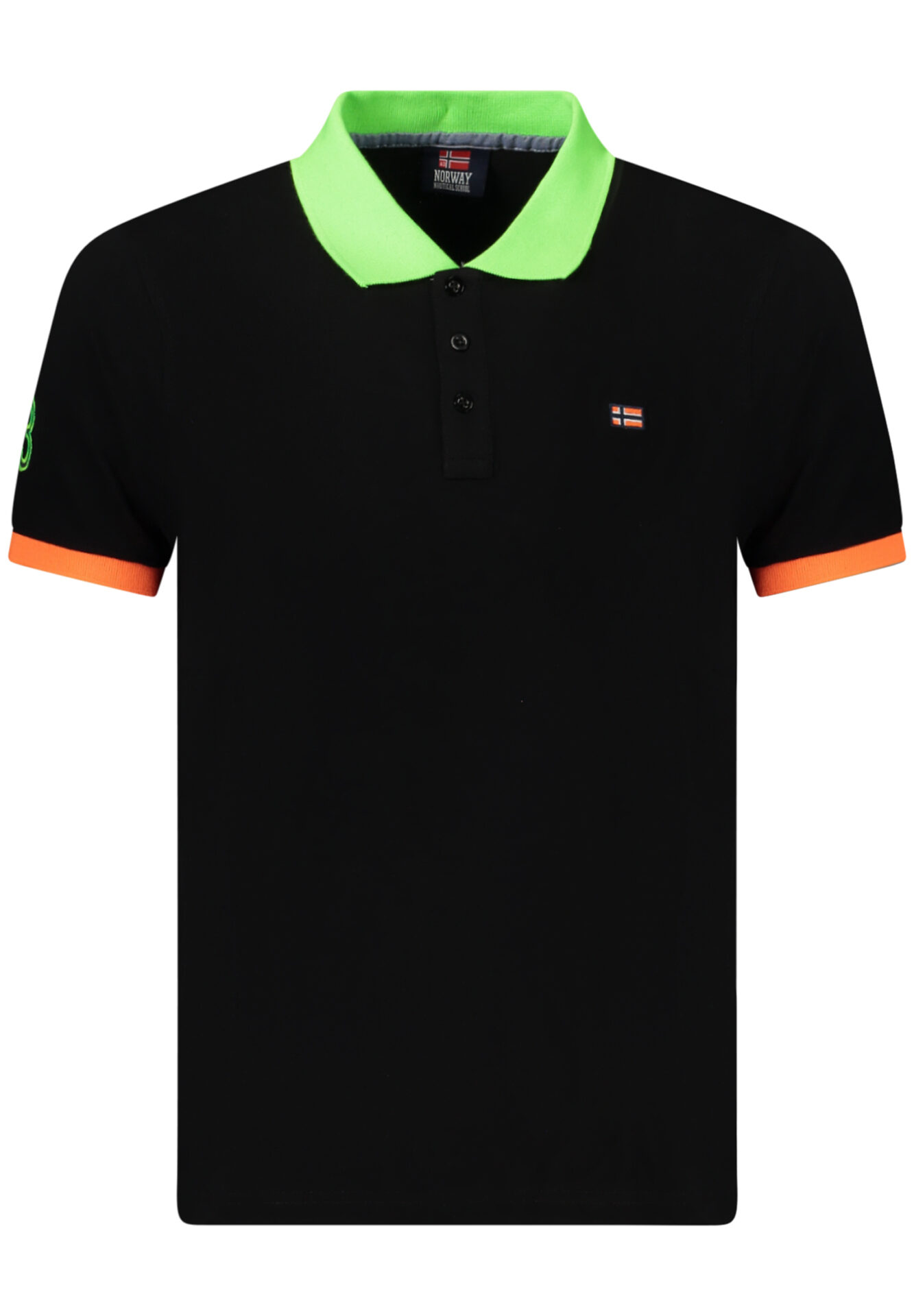 NORWAY 1963 MEN'S SHORT-SLEEVED POLO SHIRT, BLACK