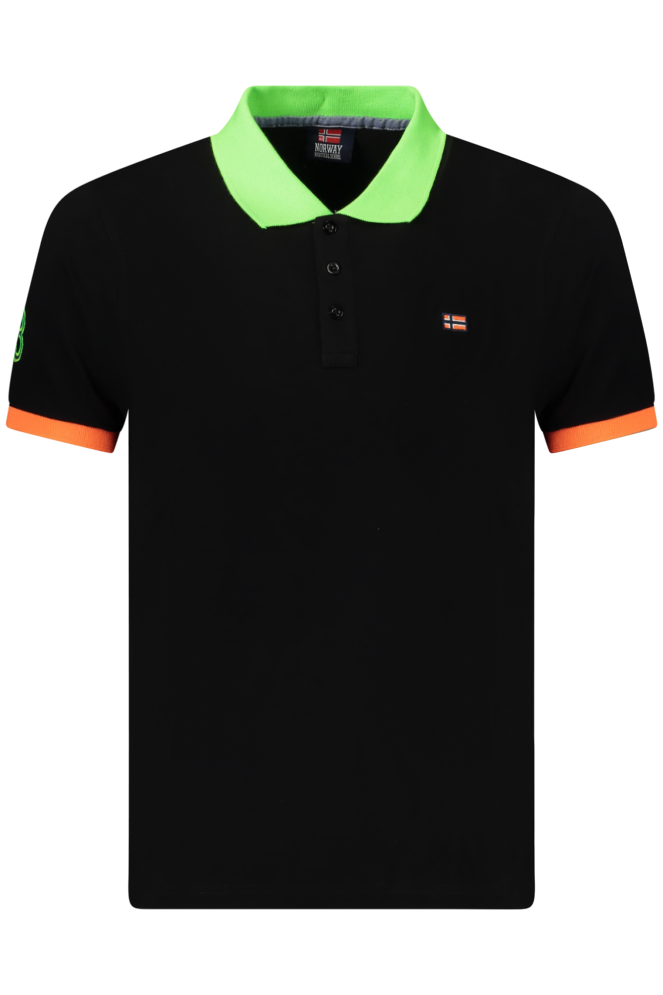 NORWAY 1963 MEN'S SHORT-SLEEVED POLO SHIRT, BLACK NORWAY 1963 MEN'S SHORT-SLEEVED POLO SHIRT, BLACK