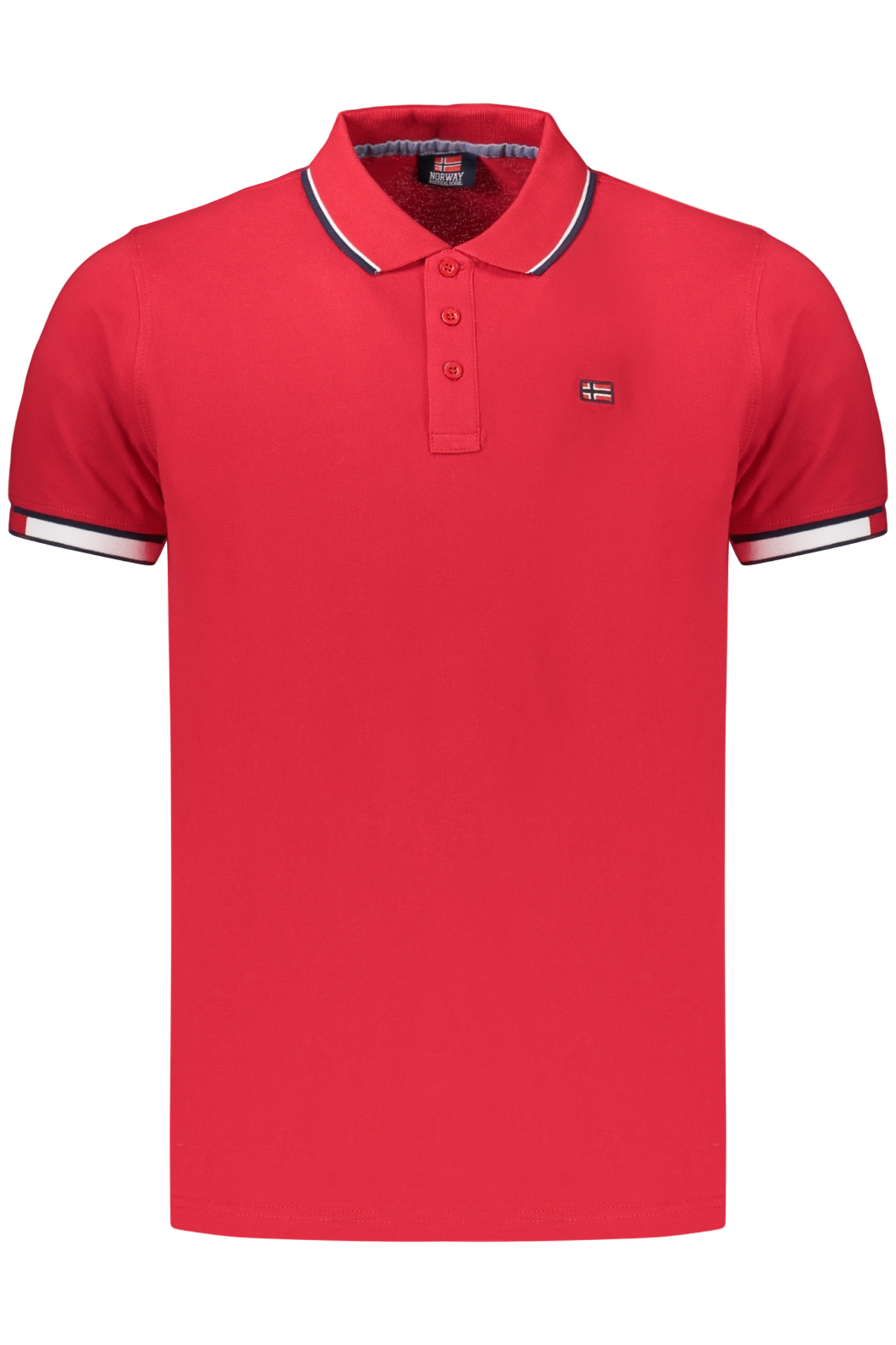 NORWAY 1963 MEN'S SHORT-SLEEVED POLO SHIRT, RED NORWAY 1963 MEN'S SHORT-SLEEVED POLO SHIRT, RED
