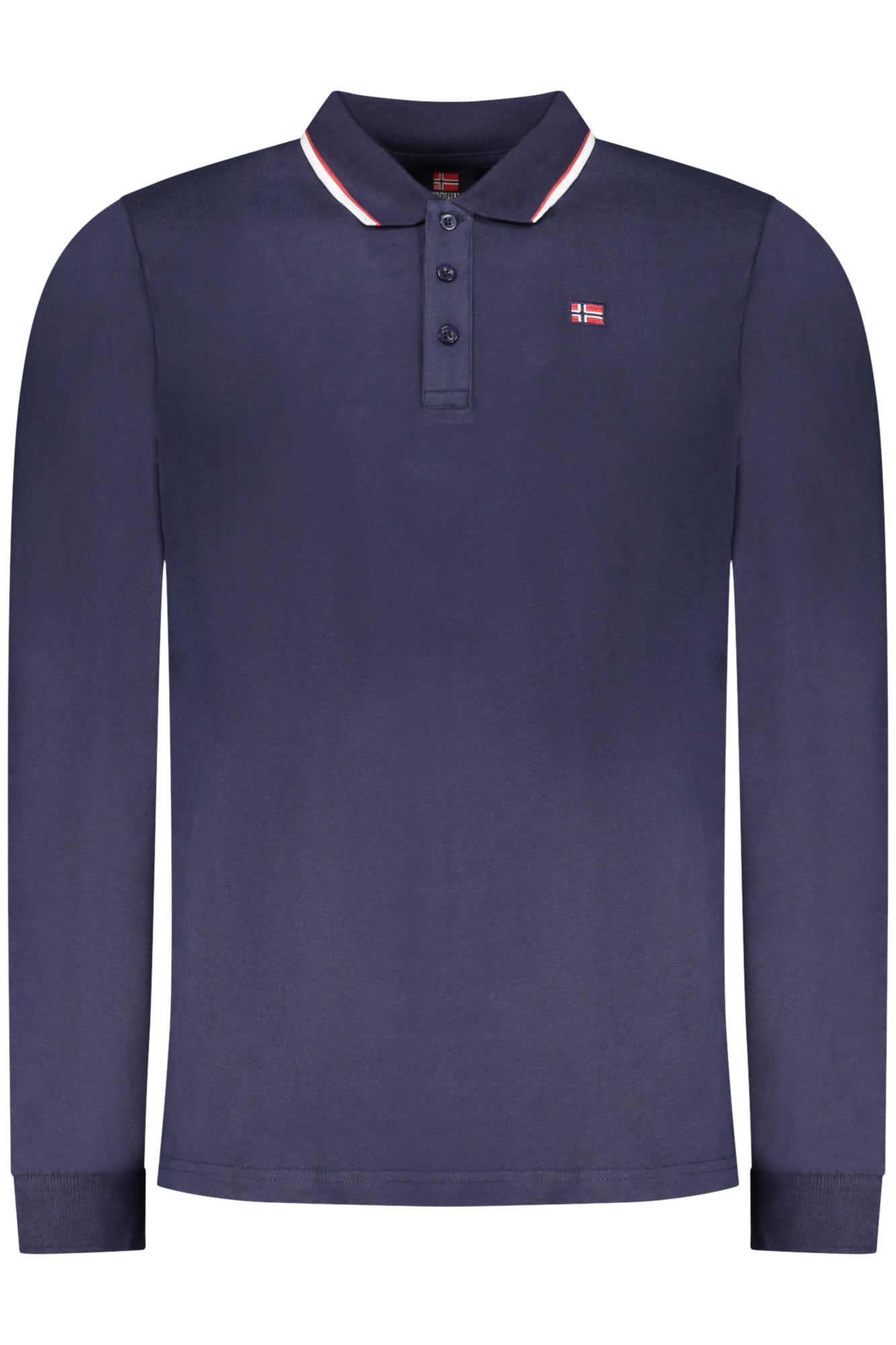 NORWAY 1963 MEN'S LONG-SLEEVED POLO SHIRT, BLUE NORWAY 1963 MEN'S LONG-SLEEVED POLO SHIRT, BLUE