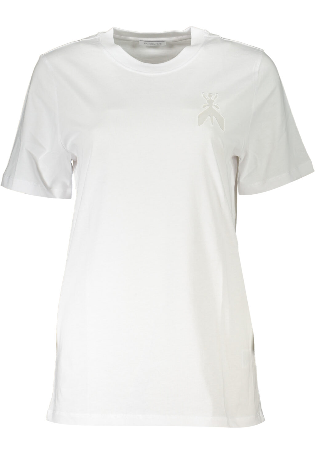 patriziapepet-shirtmanichecortedonnabianco_1 PATRIZIA PEPE balti moteriški marškinėliai trumpomis rankovėmis