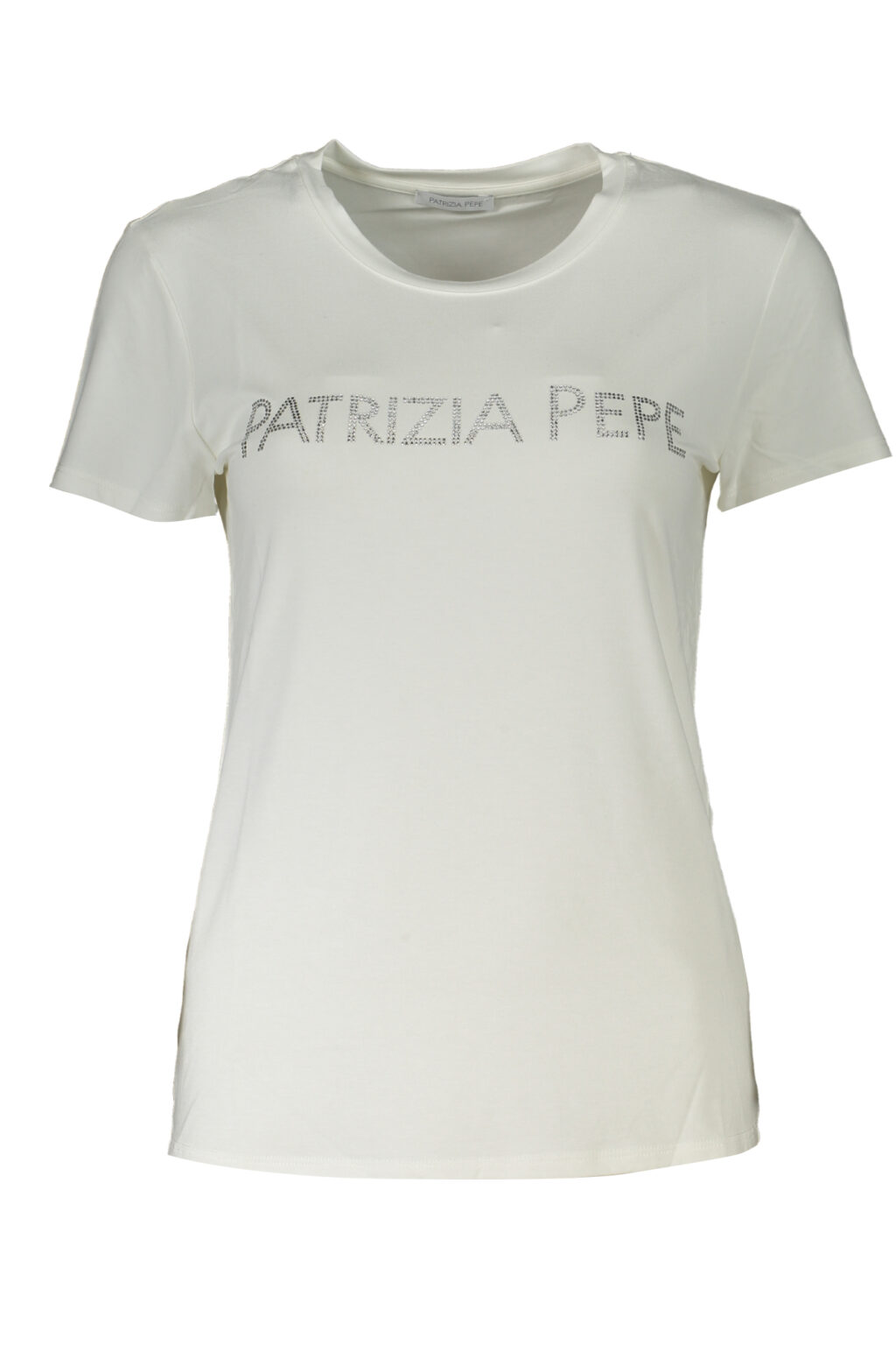 patriziapepet-shirtmanichecortedonnabianco_1 PATRIZIA PEPE balti moteriški marškinėliai trumpomis rankovėmis