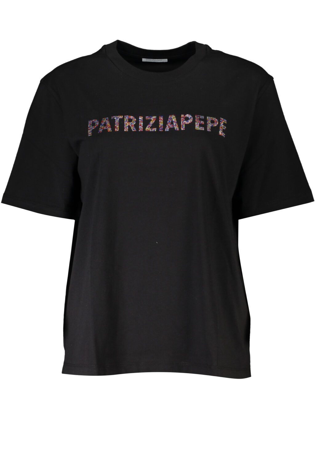 patriziapepet-shirtmanichecortedonnanero_1 PATRIZIA PEPE juodi moteriški marškinėliai trumpomis rankovėmis