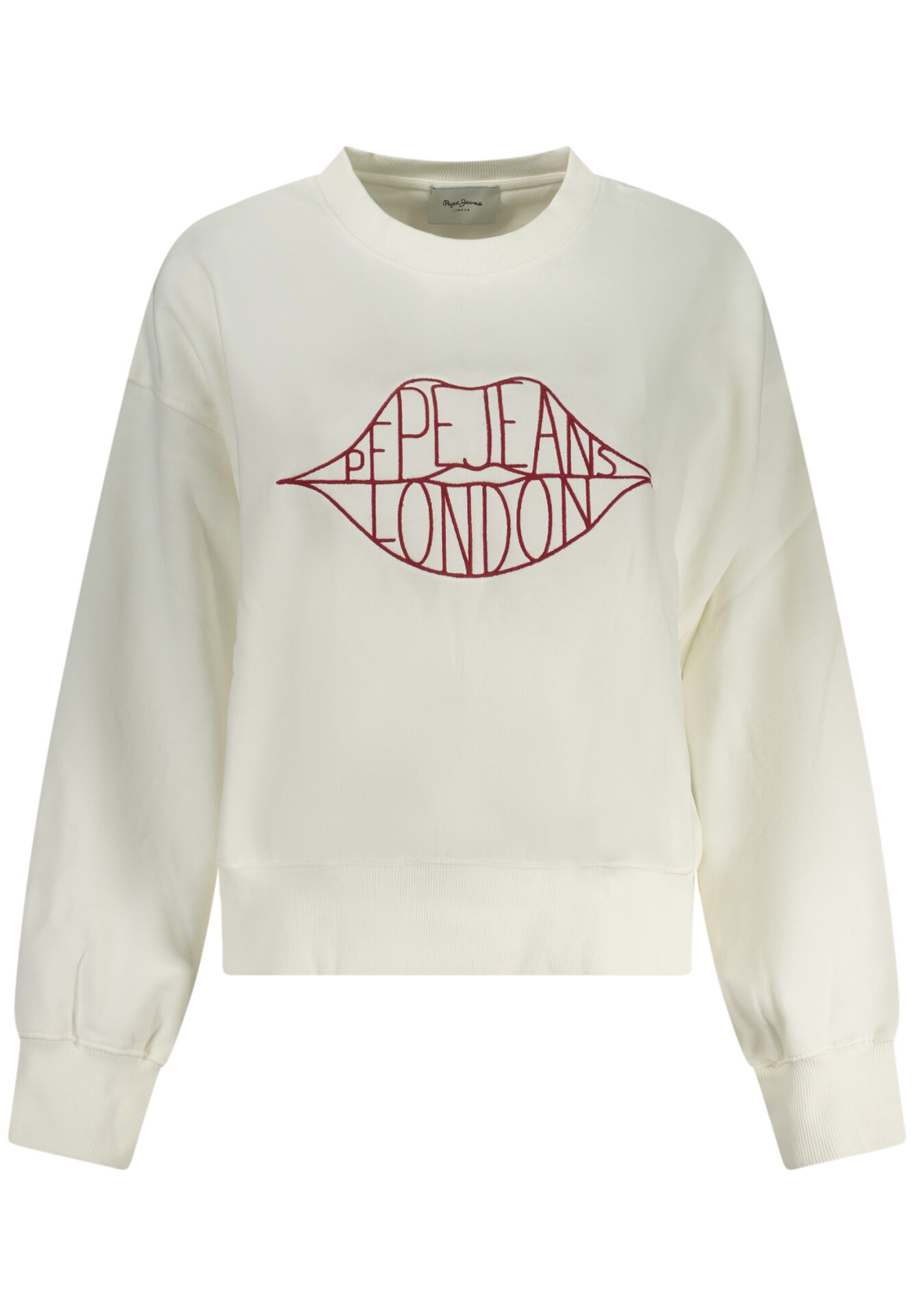 PEPE JEANS WOMEN'S WHITE ZIP-UP SWEATSHIRT
