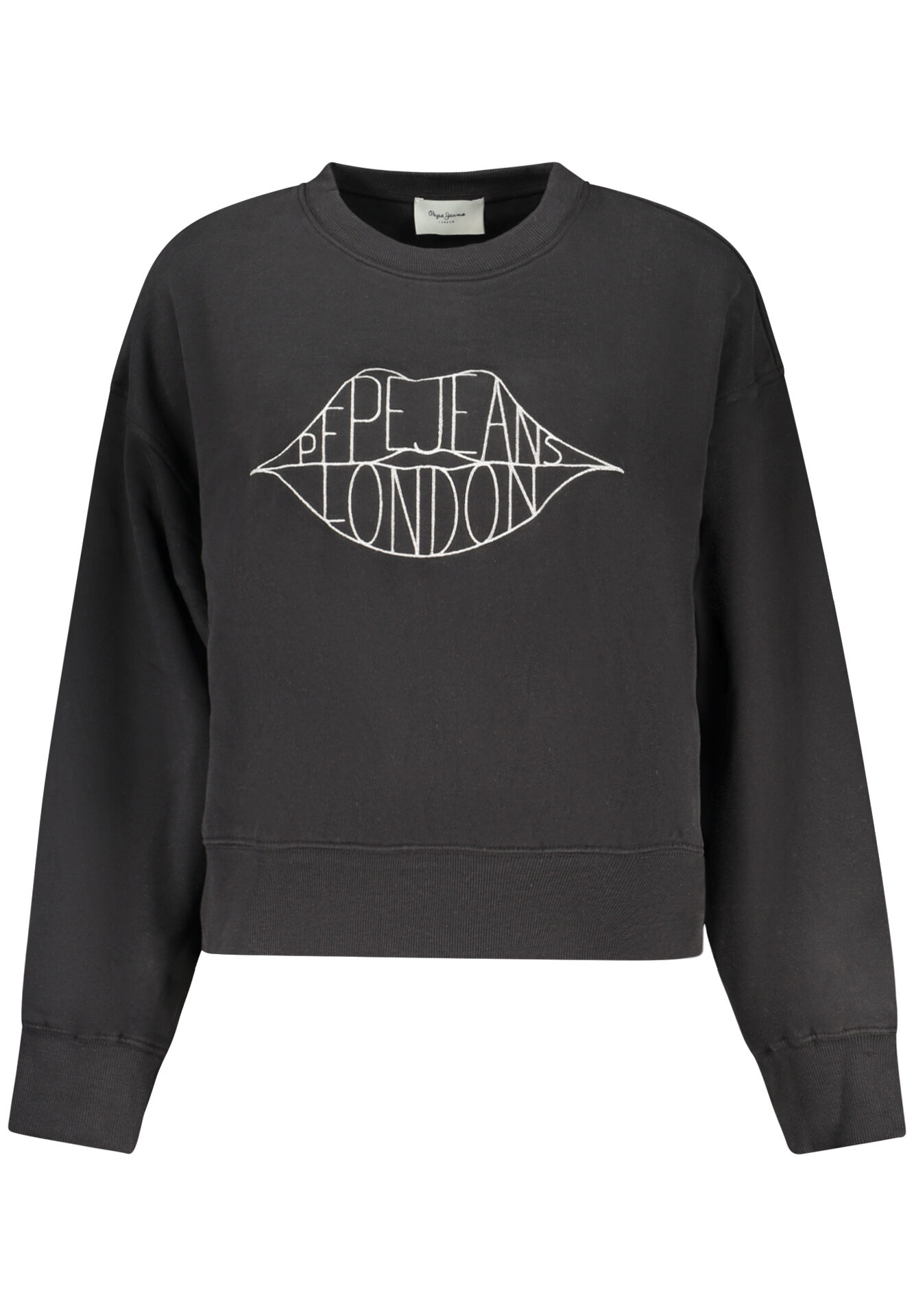 PEPE JEANS WOMEN'S BLACK ZIP-UP SWEATSHIRT