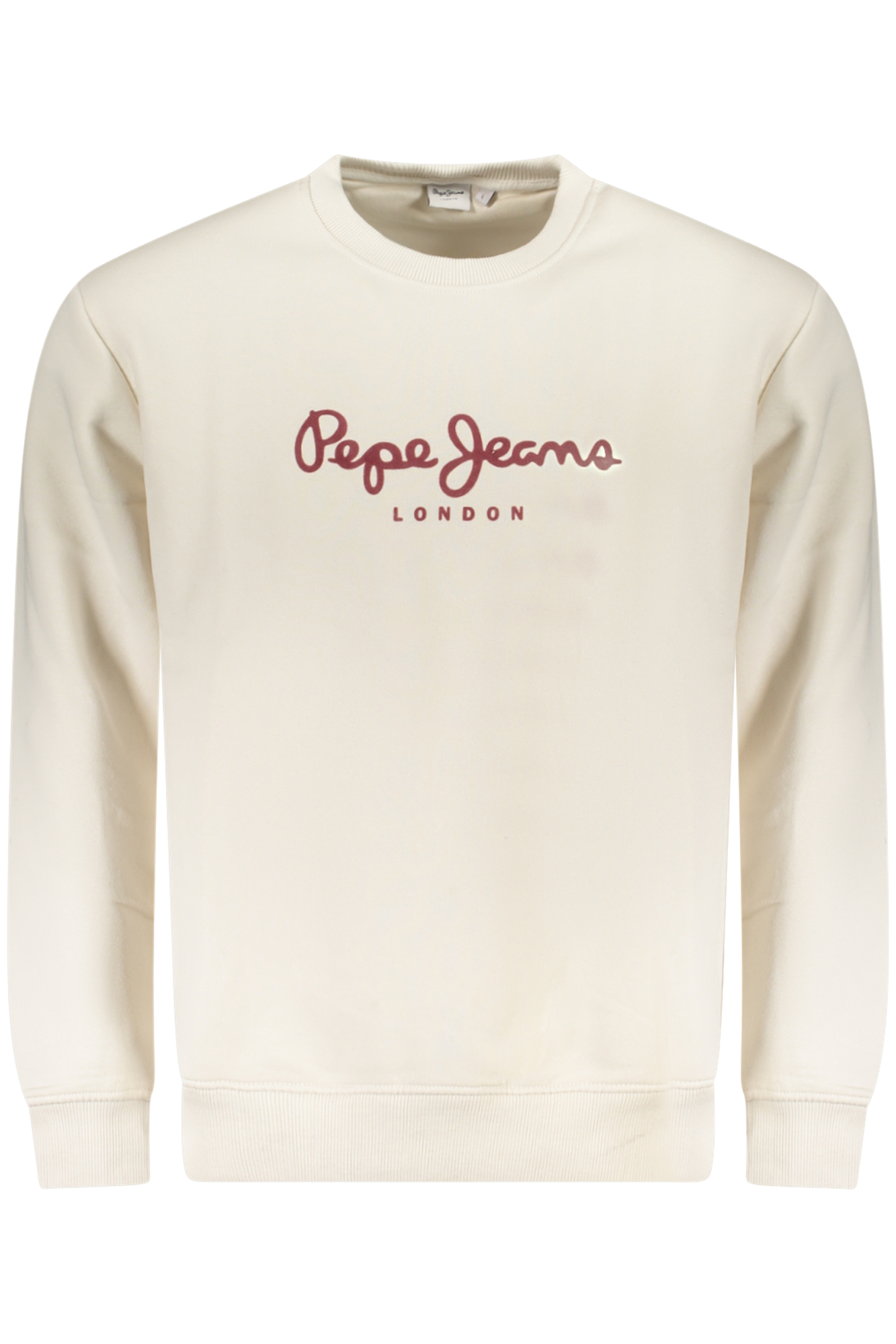 PEPE JEANS MEN'S WHITE ZIP-UP SWEATSHIRT PEPE JEANS MEN'S WHITE ZIP-UP SWEATSHIRT
