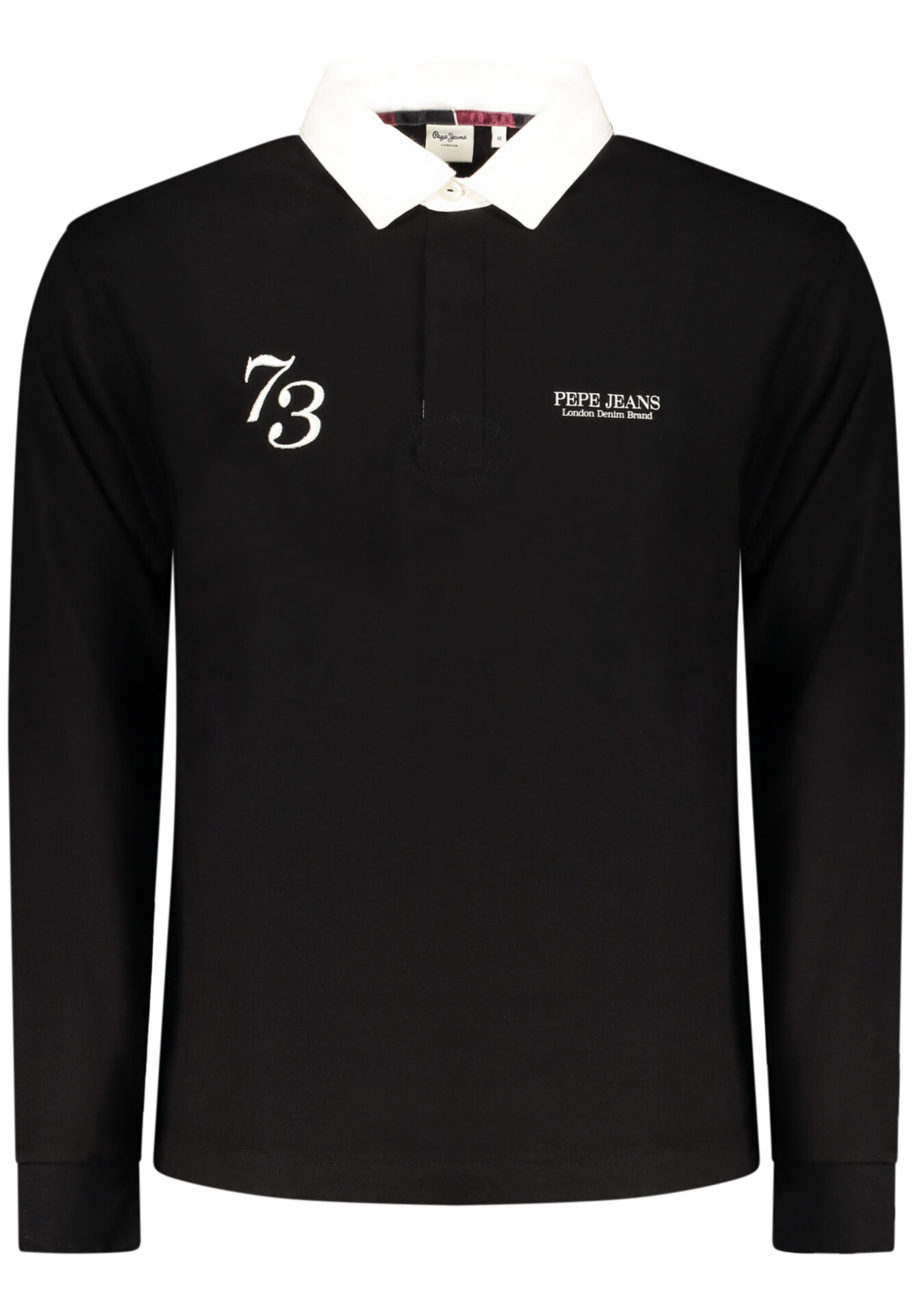 PEPE JEANS MEN'S LONG-SLEEVED POLO SHIRT, BLACK