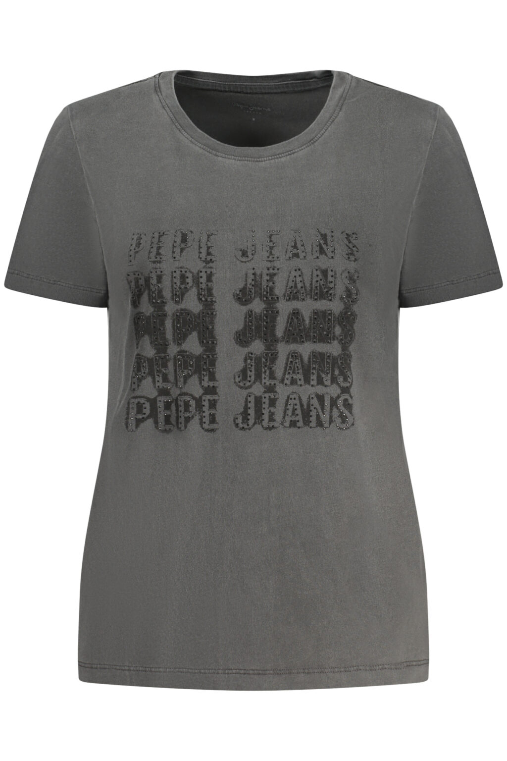 PEPE JEANS moteriški juodi marškinėliai trumpomis rankovėmis