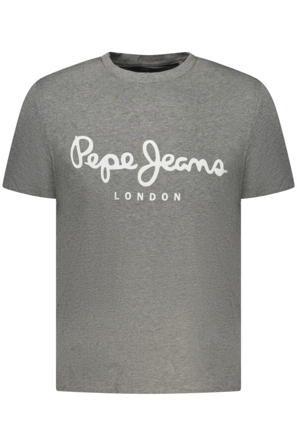 PEPE JEANS vyriški pilki marškinėliai trumpomis rankovėmis