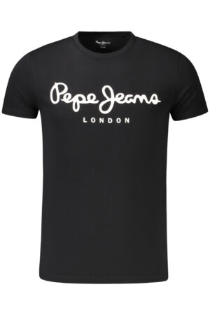 PEPE JEANS vyriški marškinėliai trumpomis rankovėmis, juodi