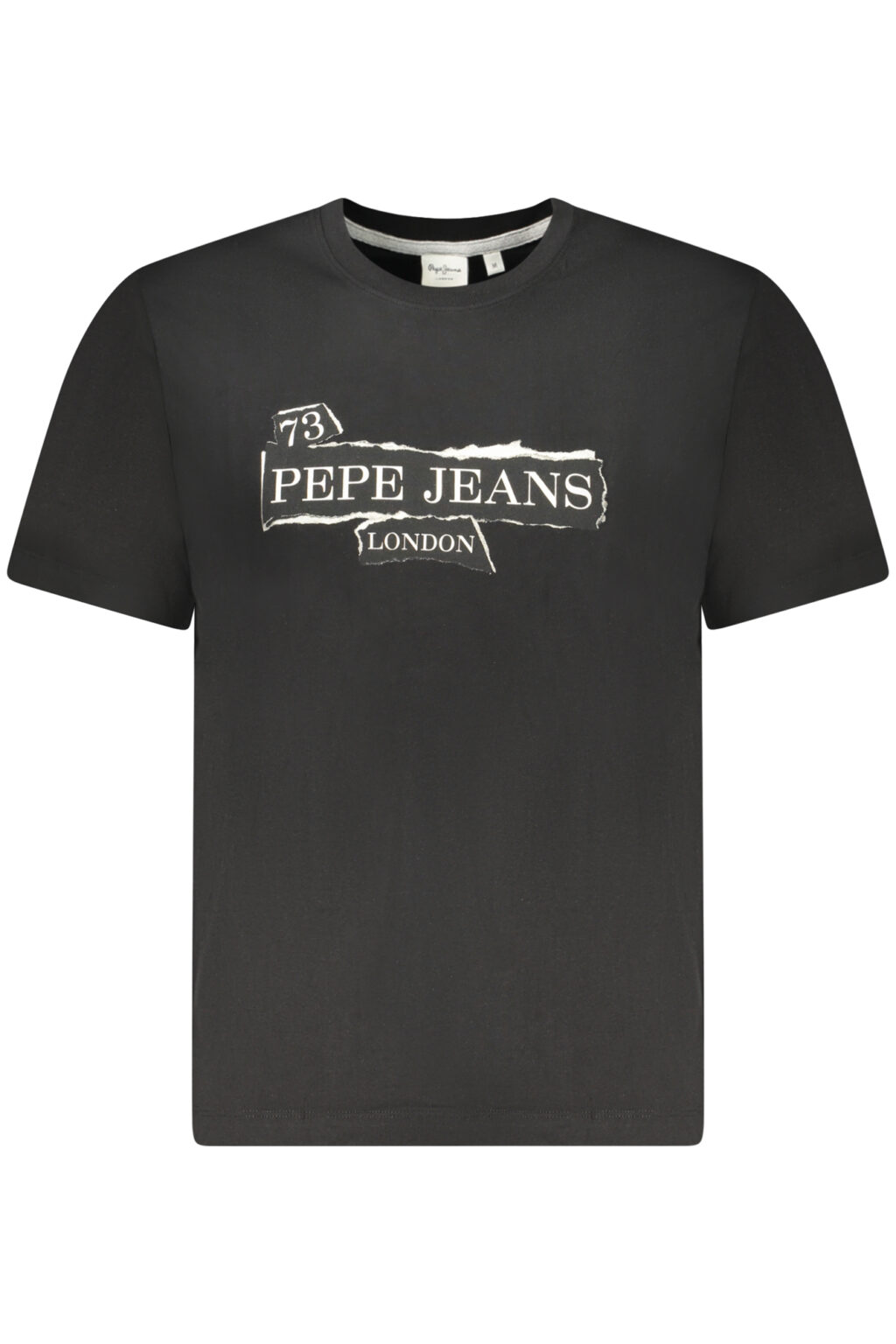 pepejeanst-shirtmanichecorteuomonero_1 PEPE JEANS vyriški juodi marškinėliai trumpomis rankovėmis