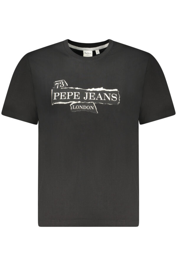 PEPE JEANS vyriški juodi marškinėliai trumpomis rankovėmis