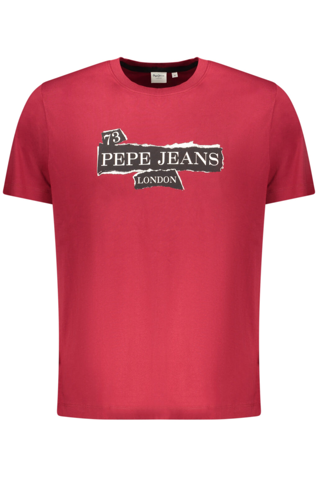pepejeanst-shirtmanichecorteuomorosso_1 PEPE JEANS vyriški raudoni marškinėliai trumpomis rankovėmis