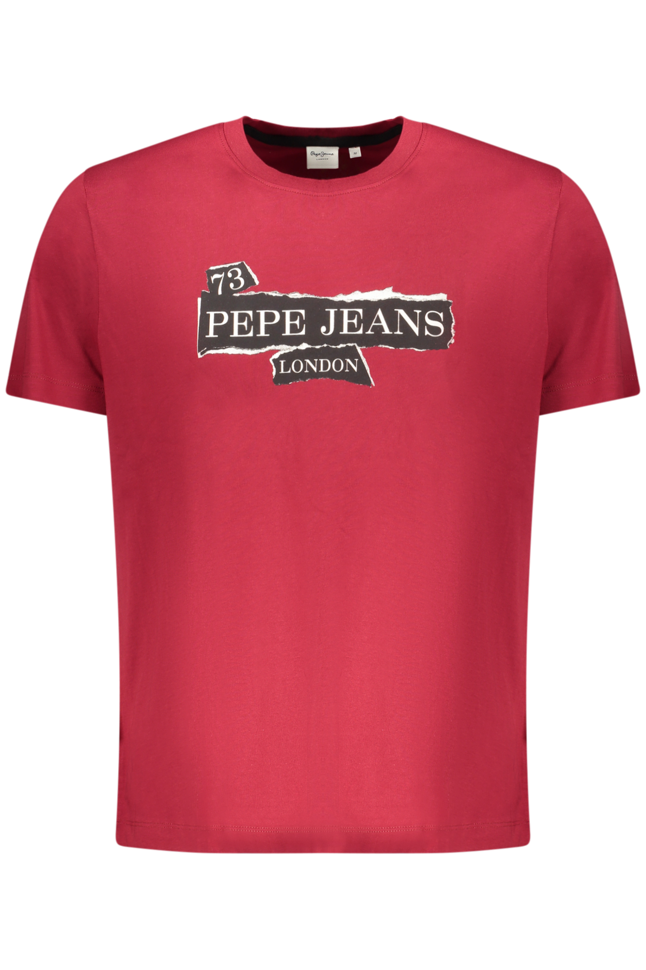 PEPE JEANS vyriški raudoni marškinėliai trumpomis rankovėmis PEPE JEANS vyriški raudoni marškinėliai trumpomis rankovėmis