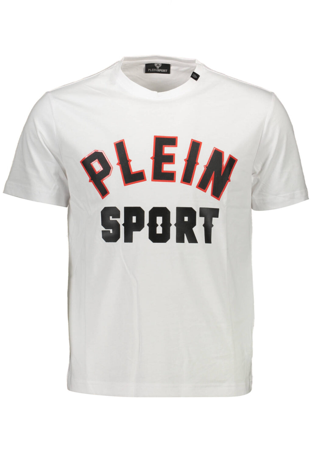 pleinsportt-shirtmanichecorteuomobianco_1 PLEIN SPORT BALTI VYRIŠKI MARŠKINĖLIAI TRUMPOMIS RANKOVĖMIS
