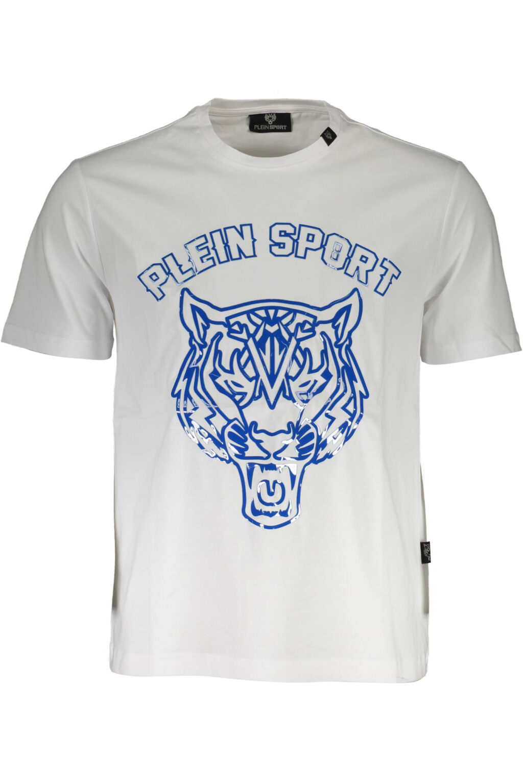 pleinsportt-shirtmanichecorteuomobianco_1 PLEIN SPORT balti vyriški marškinėliai trumpomis rankovėmis
