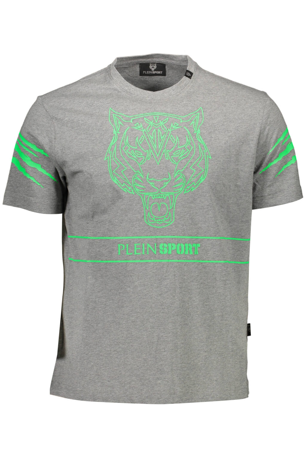 pleinsportt-shirtmanichecorteuomogrigio_1 PLEIN SPORT pilki vyriški marškinėliai trumpomis rankovėmis