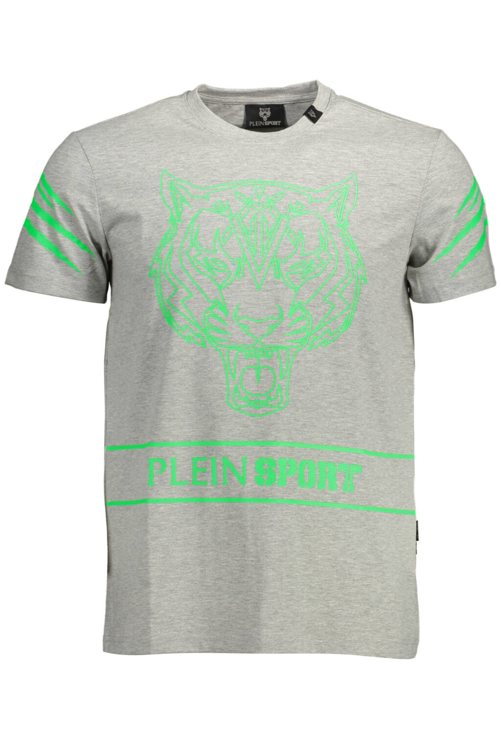 pleinsportt-shirtmanichecorteuomogrigio_1 PLEIN SPORT pilki vyriški marškinėliai trumpomis rankovėmis