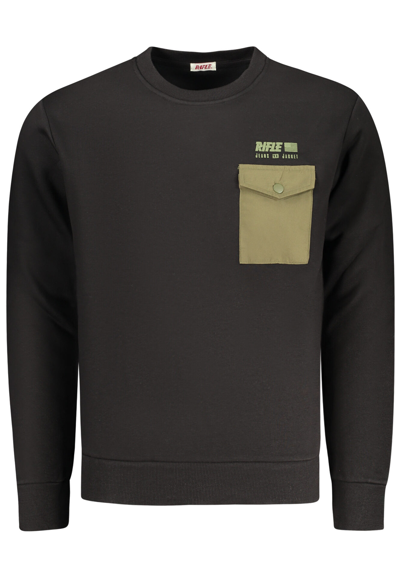 RIFLE MEN'S BLACK ZIP-UP SWEATSHIRT