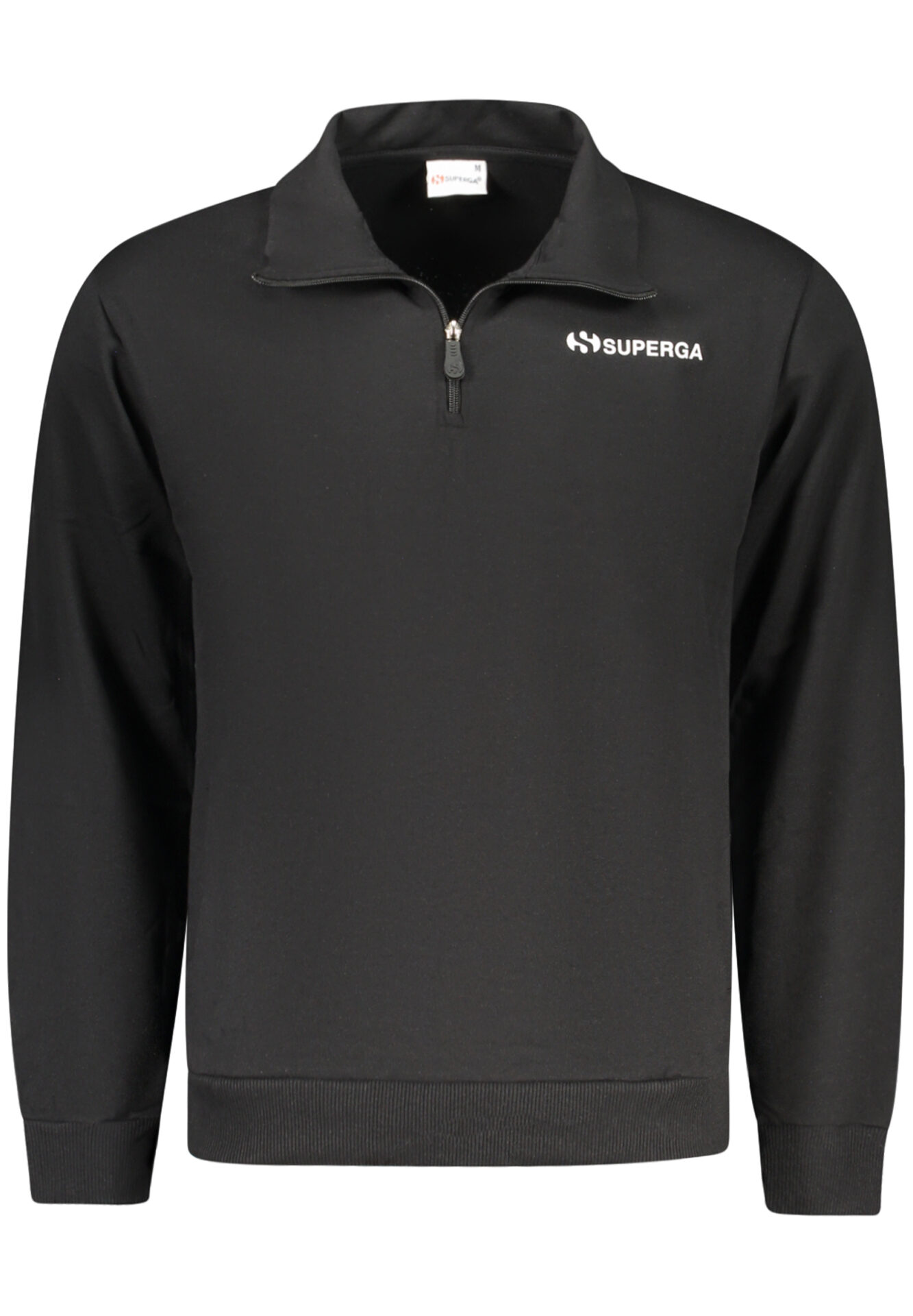 SUPERGA MEN'S BLACK ZIP-UP SWEATSHIRT