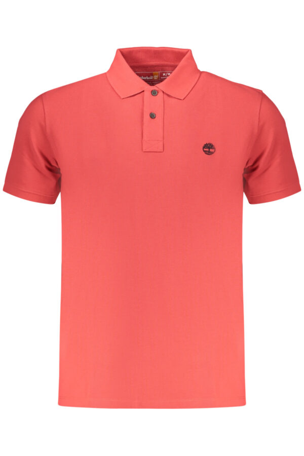 TIMBERLAND raudoni vyriški polo marškinėliai trumpomis rankovėmis