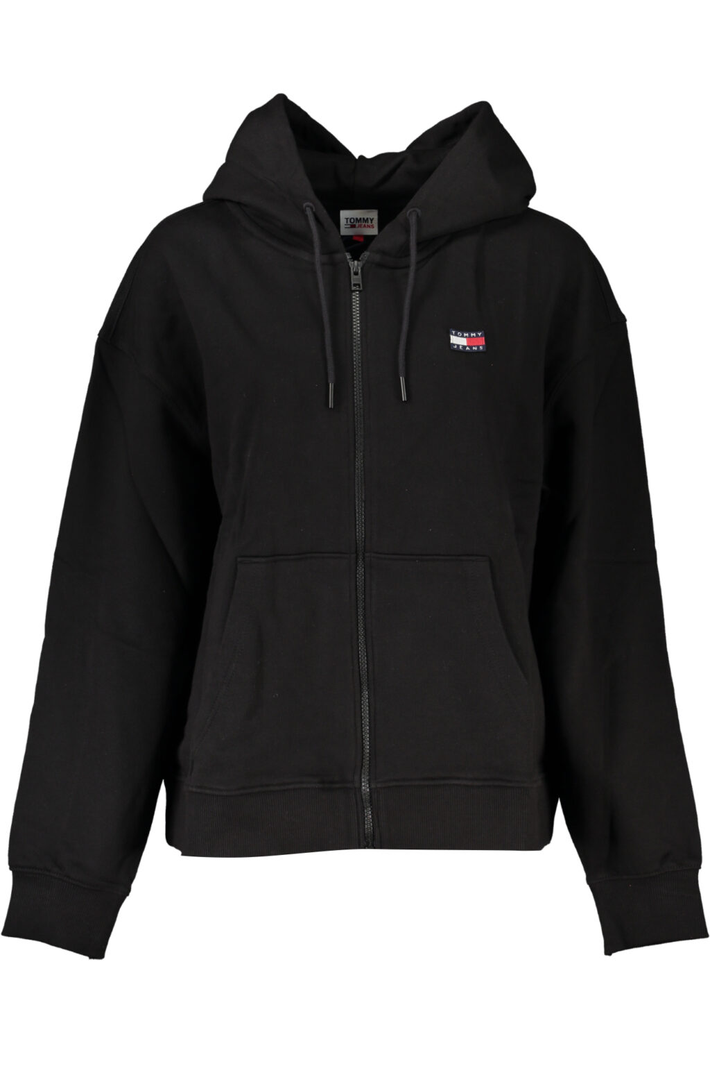 tommyhilfigerfelpaconzipdonnanero_1 TOMMY HILFIGER juodas moteriškas džemperis su užtrauktuku