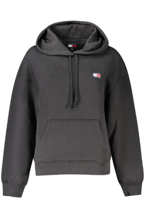 TOMMY HILFIGER juodas moteriškas džemperis be užtrauktuko