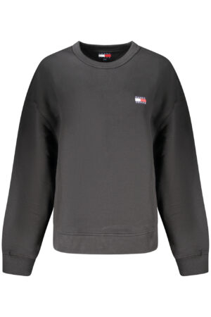 TOMMY HILFIGER juodas moteriškas džemperis be užtrauktuko