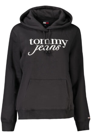 TOMMY HILFIGER juodas moteriškas džemperis be užtrauktuko