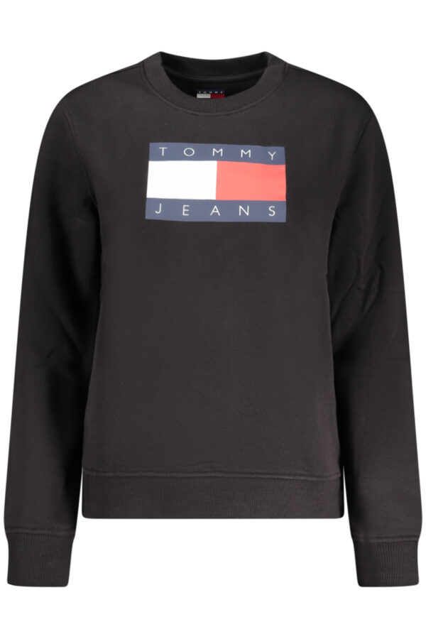 TOMMY HILFIGER moteriškas juodas džemperis su užtrauktuku