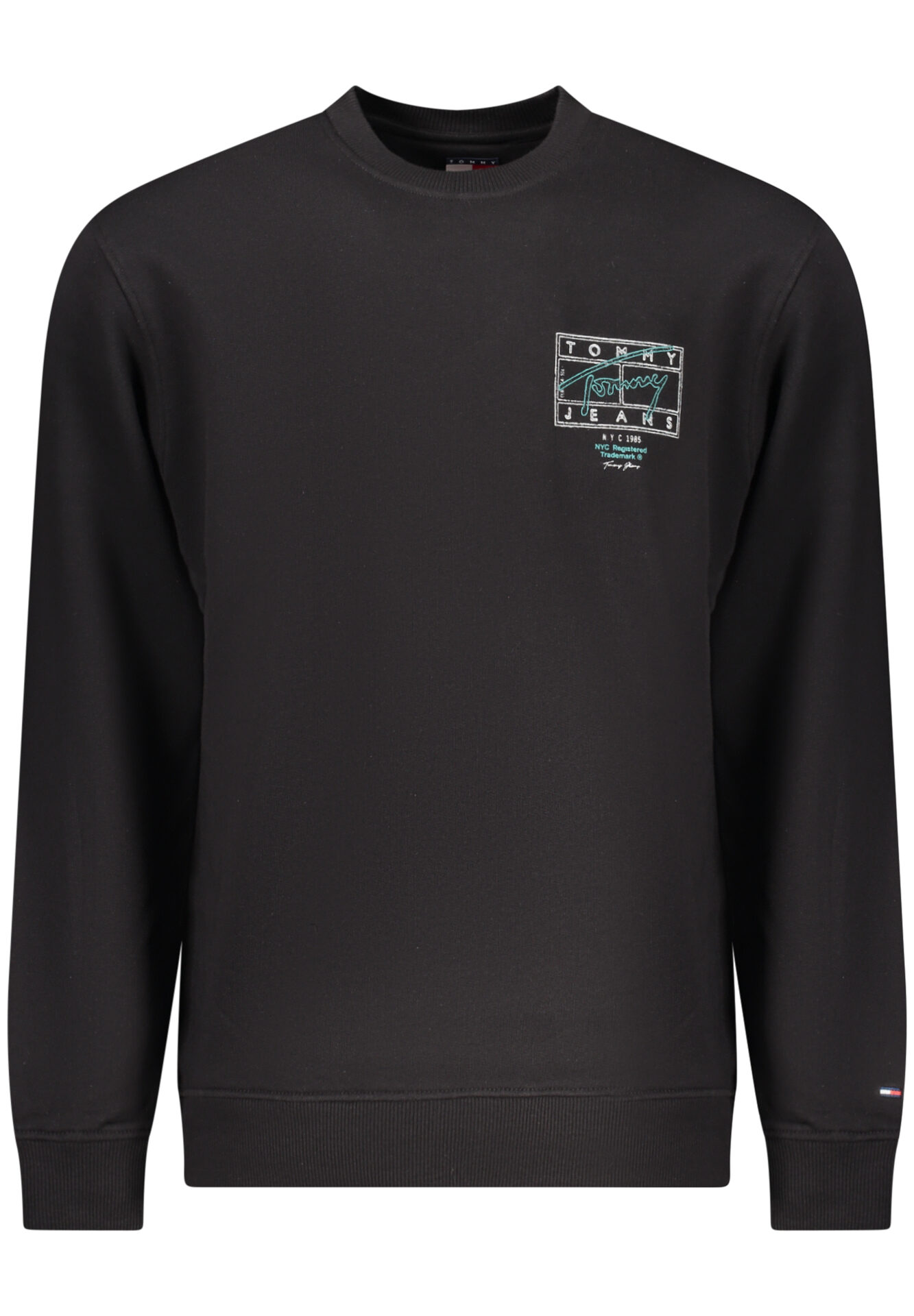 TOMMY HILFIGER MEN'S BLACK ZIP-UP SWEATSHIRT