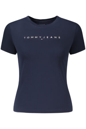 TOMMY HILFIGER moteriški mėlyni marškinėliai trumpomis rankovėmis
