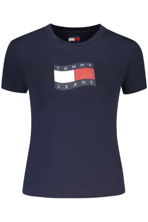 TOMMY HILFIGER moteriški marškinėliai trumpomis rankovėmis, mėlyni