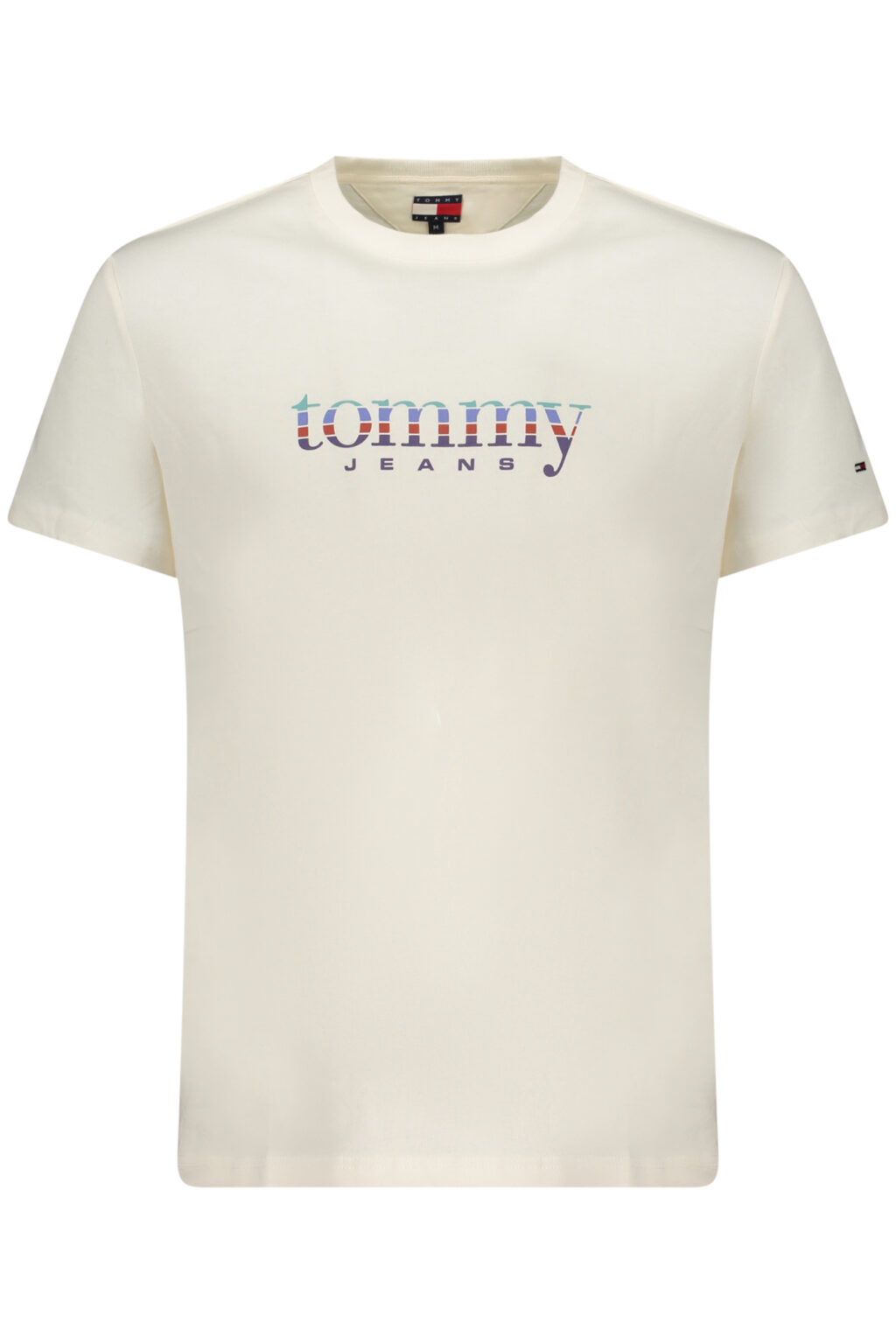 TOMMY HILFIGER vyriški balti marškinėliai trumpomis rankovėmis
