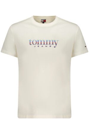 TOMMY HILFIGER vyriški balti marškinėliai trumpomis rankovėmis
