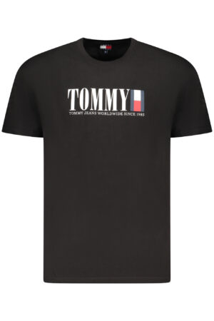 TOMMY HILFIGER vyriški marškinėliai trumpomis rankovėmis, juodi