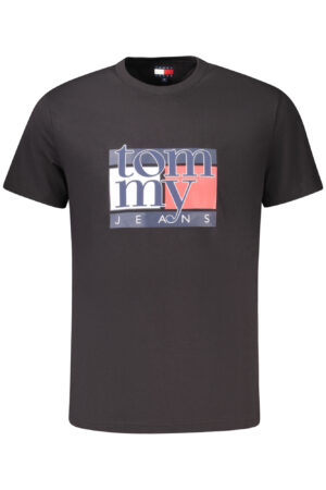 TOMMY HILFIGER vyriški marškinėliai trumpomis rankovėmis, juodi