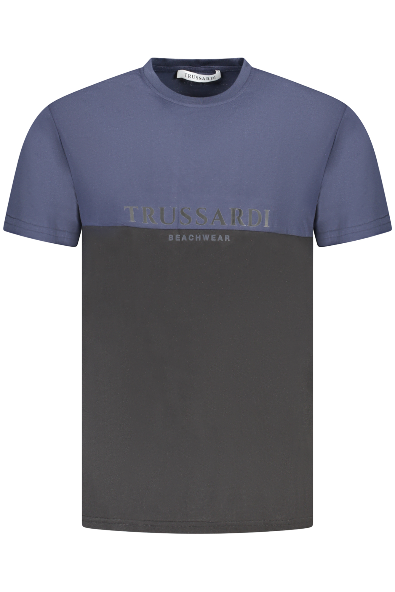 TRUSSARDI mėlyni vyriški marškinėliai trumpomis rankovėmis TRUSSARDI mėlyni vyriški marškinėliai trumpomis rankovėmis