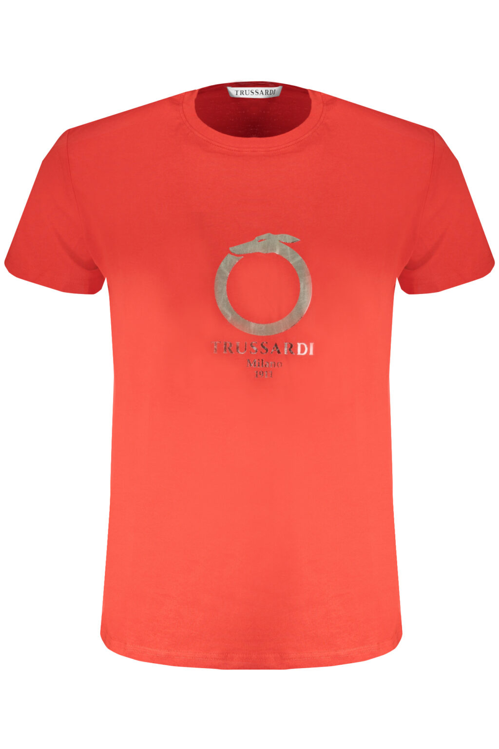 trussardit-shirtmanichecorteuomorosso_1 TRUSSARDI raudoni vyriški marškinėliai trumpomis rankovėmis