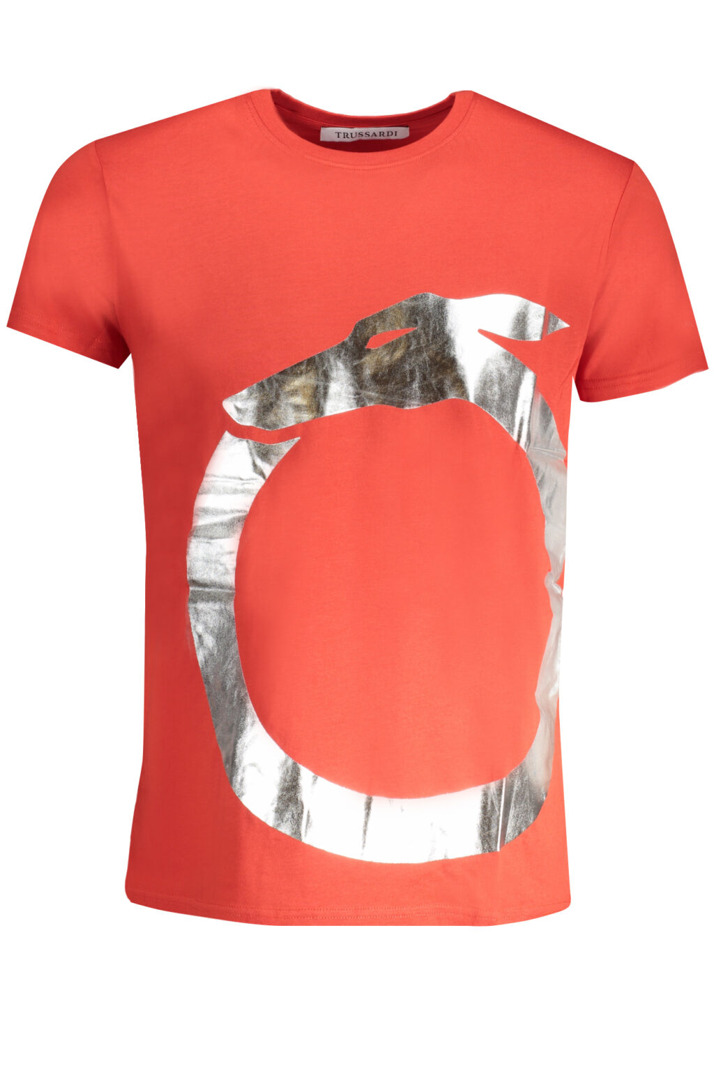 trussardit-shirtmanichecorteuomorosso_1 TRUSSARDI raudoni vyriški marškinėliai trumpomis rankovėmis