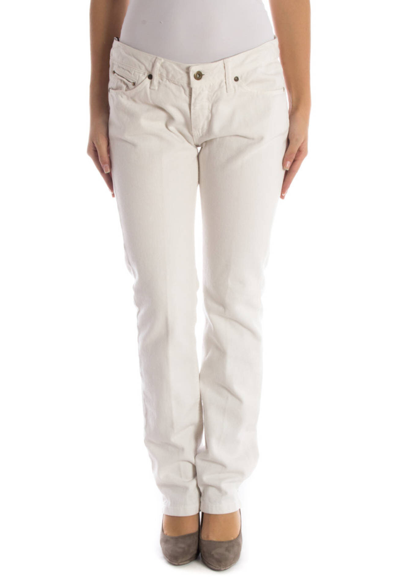 UP STAR WHITE WOMAN TROUSERS