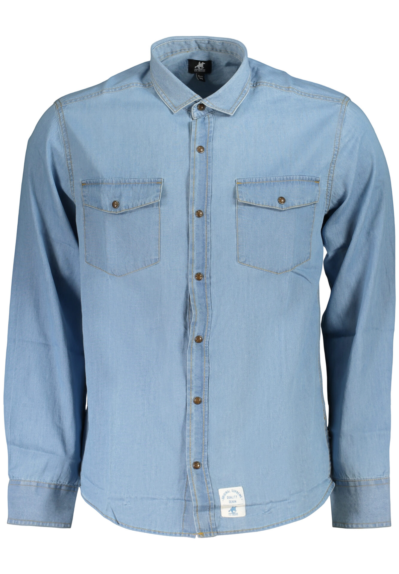 US GRAND MEN'S LONG-SLEEVED SHIRT, BLUE