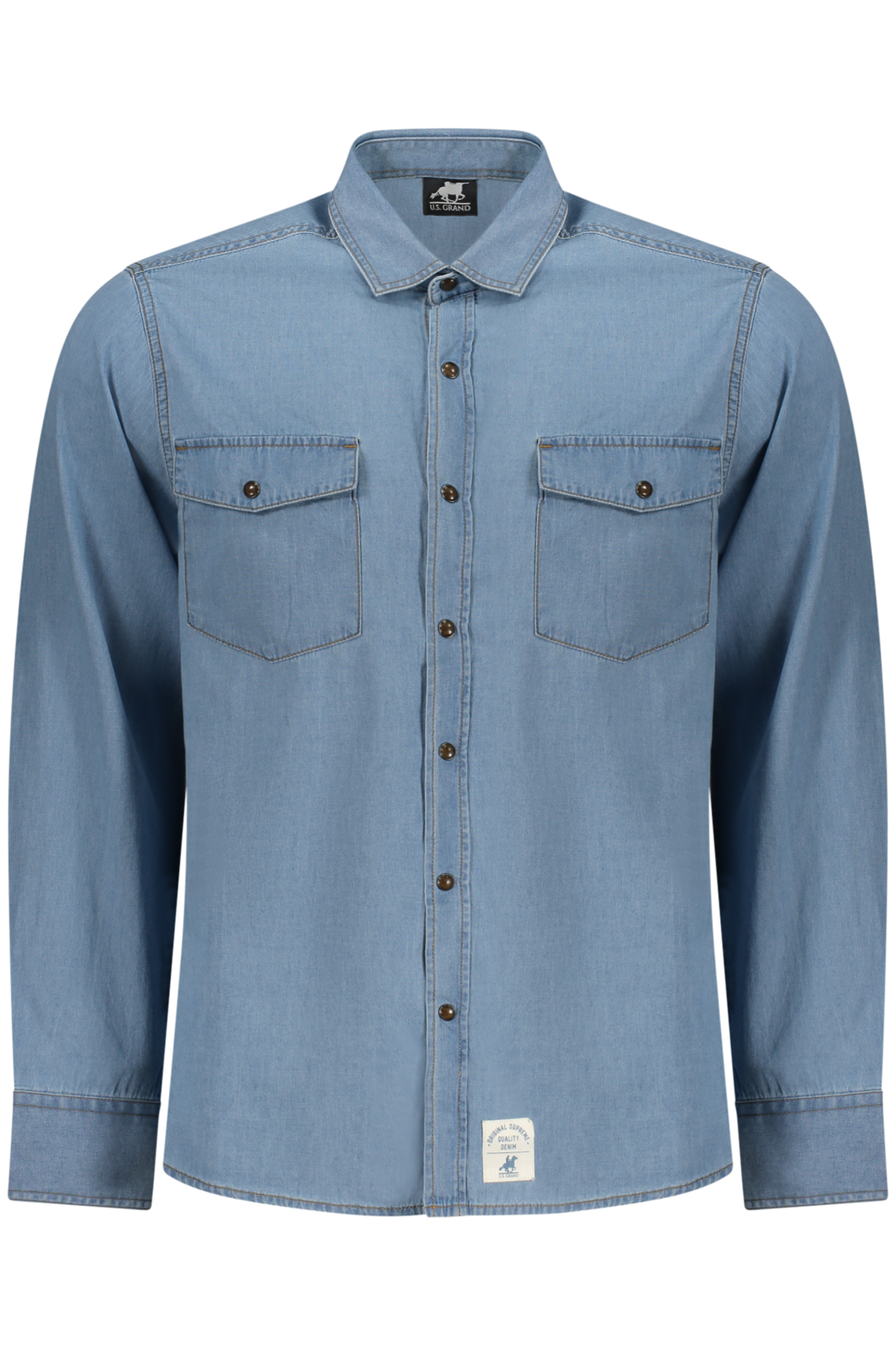 US GRAND MEN'S LONG-SLEEVED SHIRT, BLUE US GRAND MEN'S LONG-SLEEVED SHIRT, BLUE